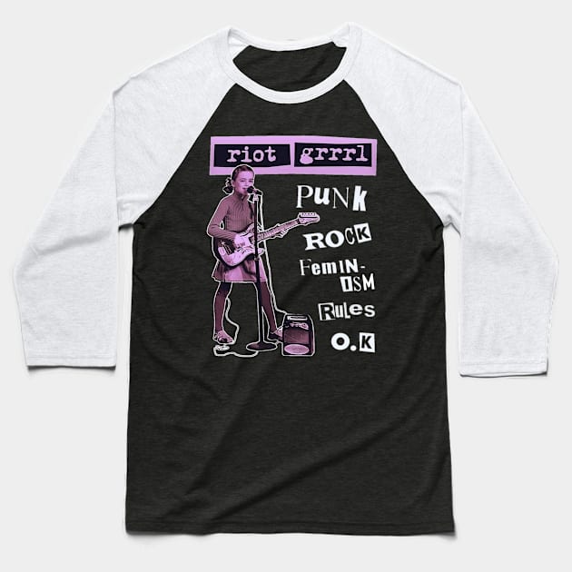 riot grrrl Baseball T-Shirt by pemudaakhirjaman